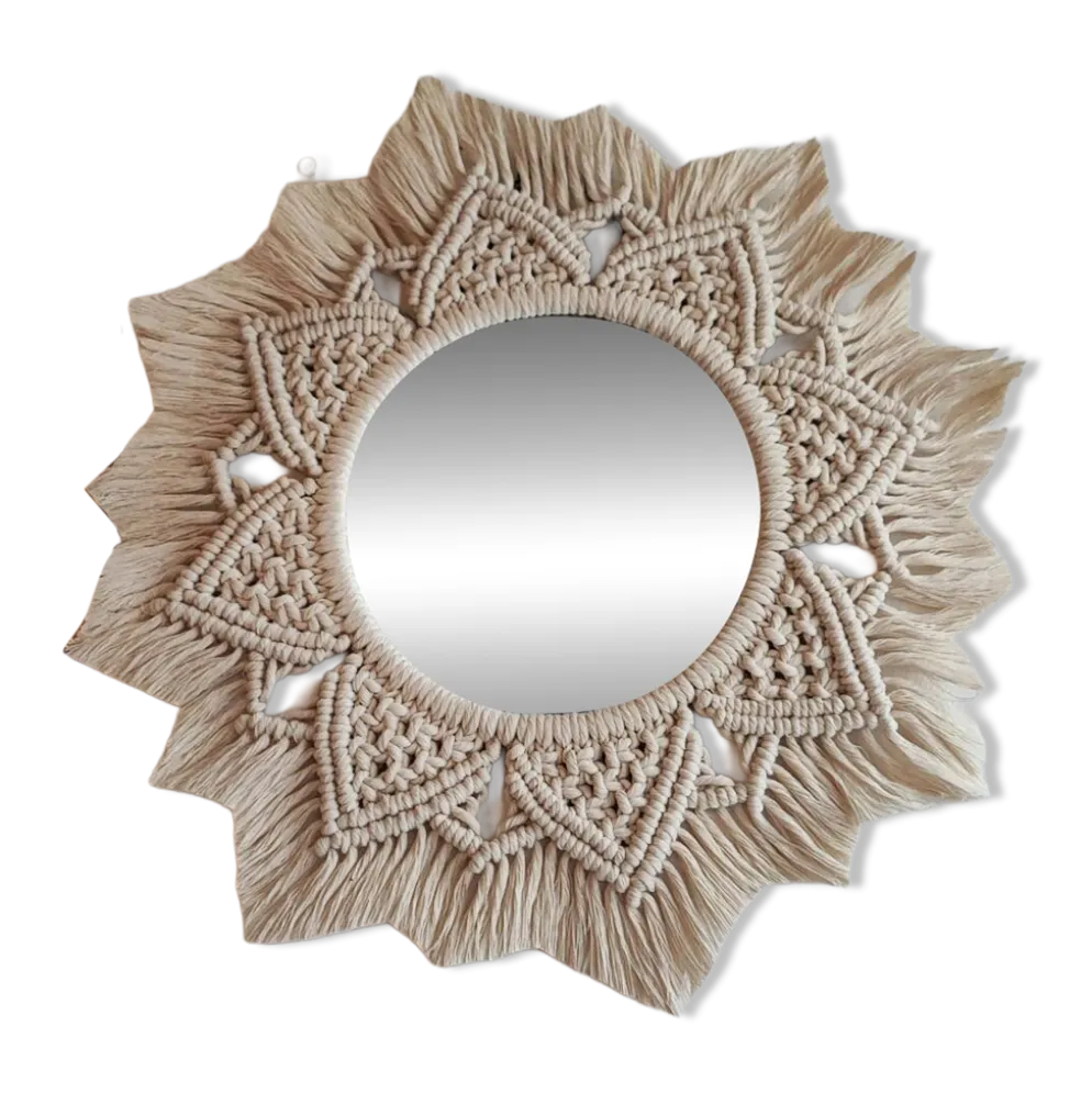 Miroir macramé fait main
