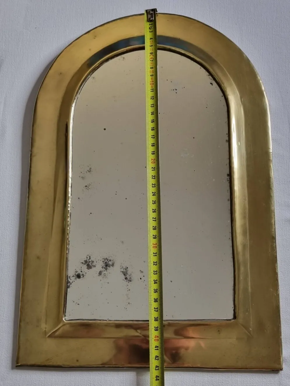 Miroir marocain vintage en laiton, en forme d'arche, 43 x 29 cm