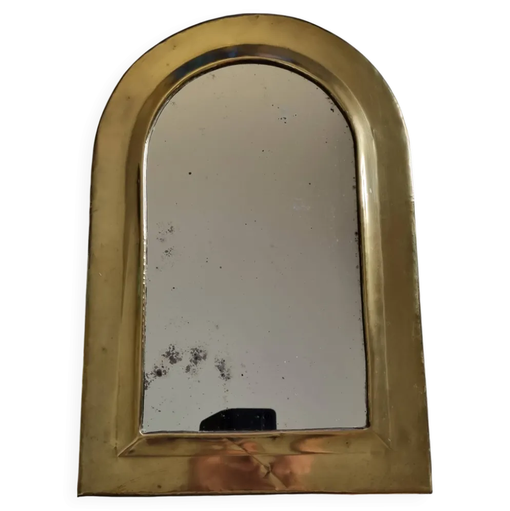 Miroir marocain vintage en laiton, en forme d'arche, 43 x 29 cm