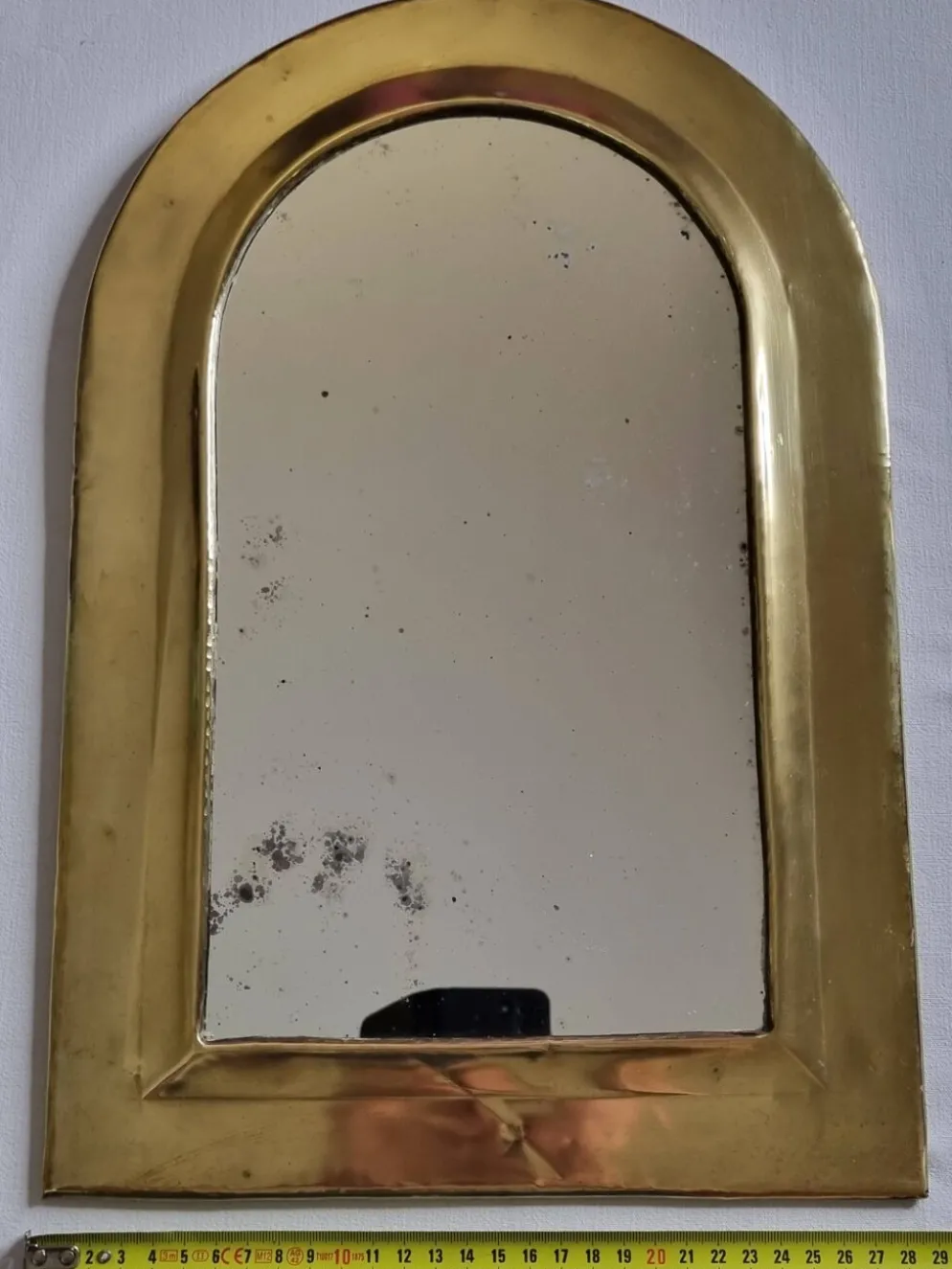 Miroir marocain vintage en laiton, en forme d'arche, 43 x 29 cm