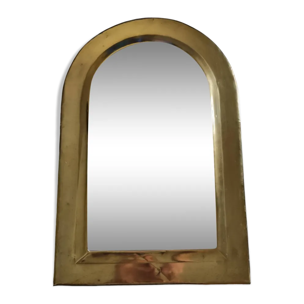 Miroir marocain vintage en laiton, en forme d'arche, 43 x 29 cm