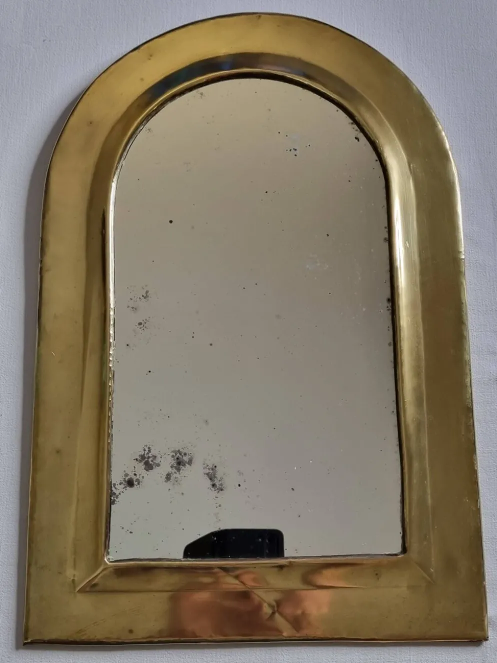 Miroir marocain vintage en laiton, en forme d'arche, 43 x 29 cm