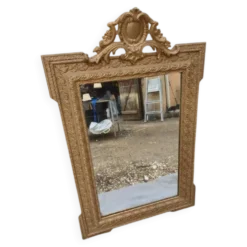 Miroir 19ème bois et stuc doré