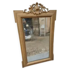 Miroir 19ème bois et stuc doré