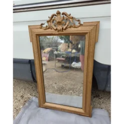 Miroir 19ème bois et stuc doré