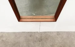 Miroir minimaliste mid-century allemand en teck de Zier-Form, années 1960
