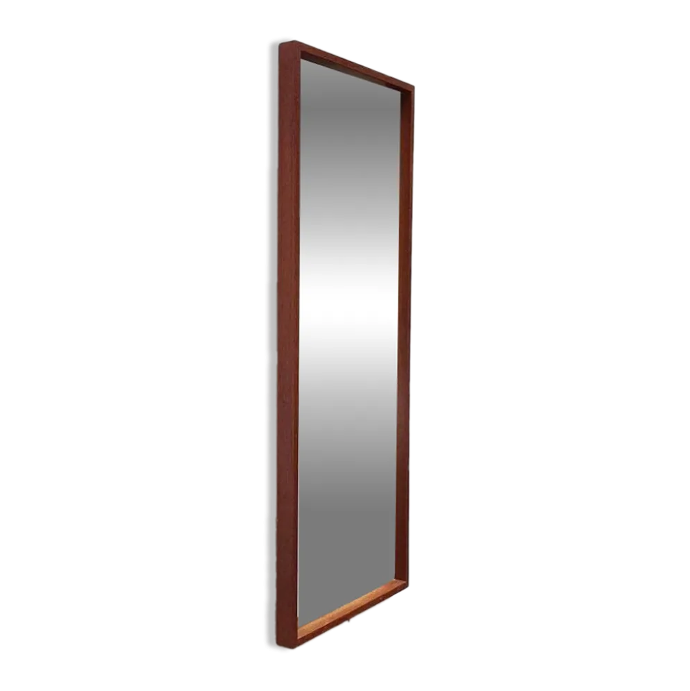 Miroir minimaliste mid-century allemand en teck de Zier-Form, années 1960