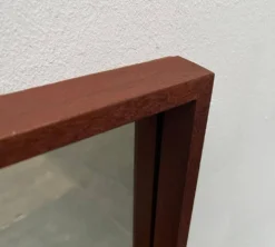 Miroir minimaliste mid-century allemand en teck de Zier-Form, années 1960