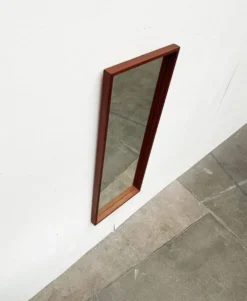 Miroir minimaliste mid-century allemand en teck de Zier-Form, années 1960