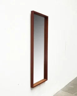 Miroir minimaliste mid-century allemand en teck de Zier-Form, années 1960