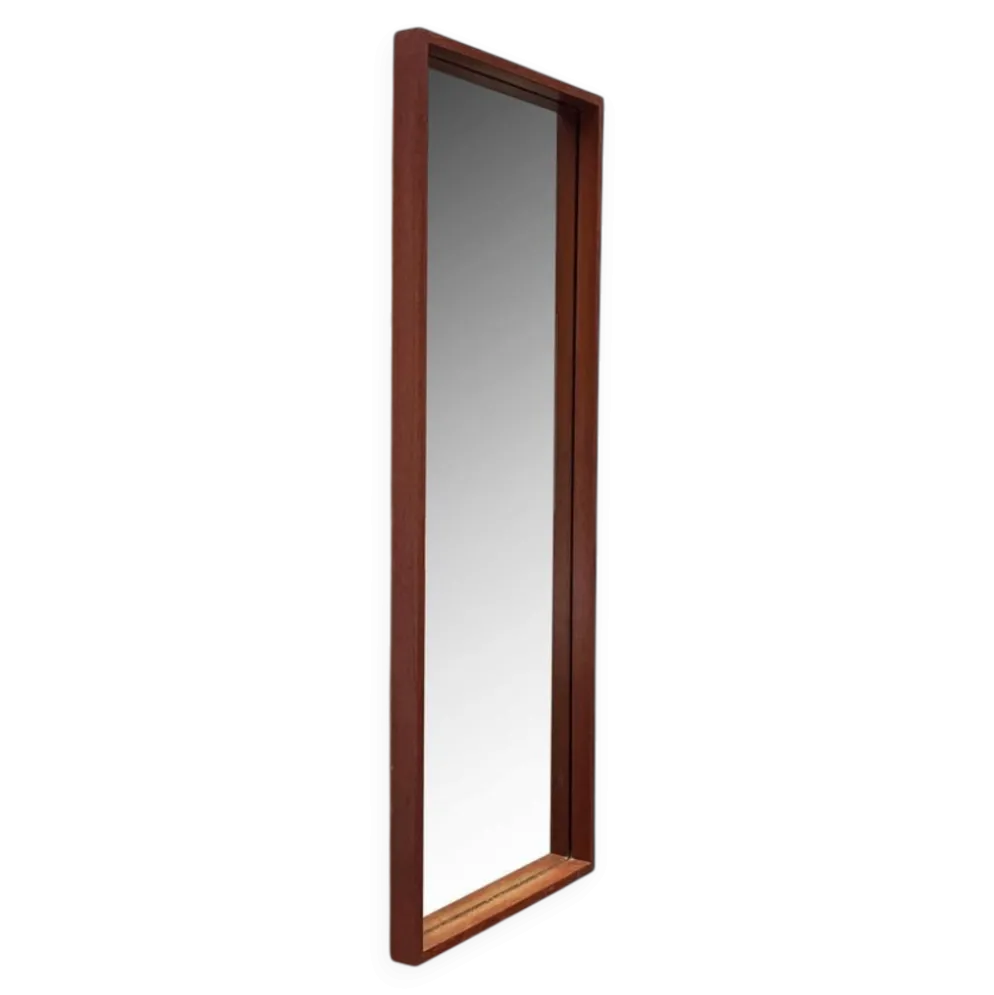 Miroir minimaliste mid-century allemand en teck de Zier-Form, années 1960