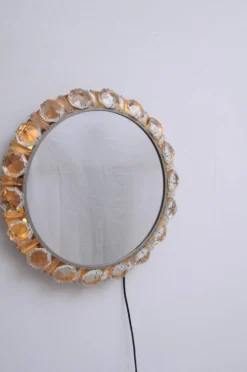 Miroir moderne du milieu du siècle illuminé par Bakalowits & Söhne, années 1960.