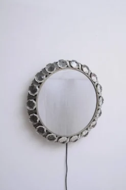 Miroir moderne du milieu du siècle illuminé par Bakalowits & Söhne, années 1960.