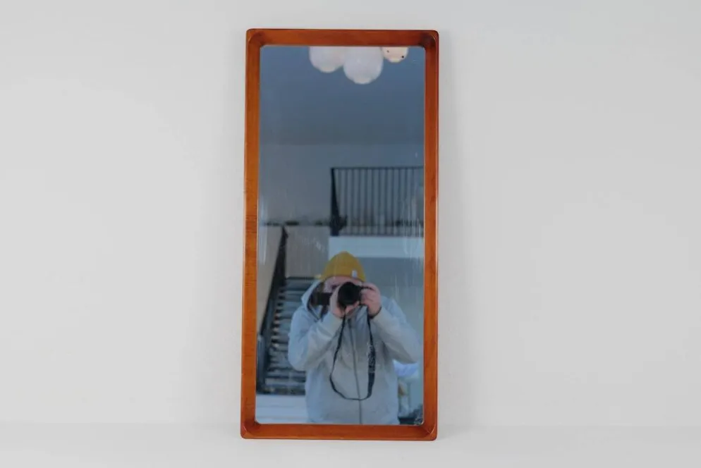 Miroir moderne suédois en acajou années 1940