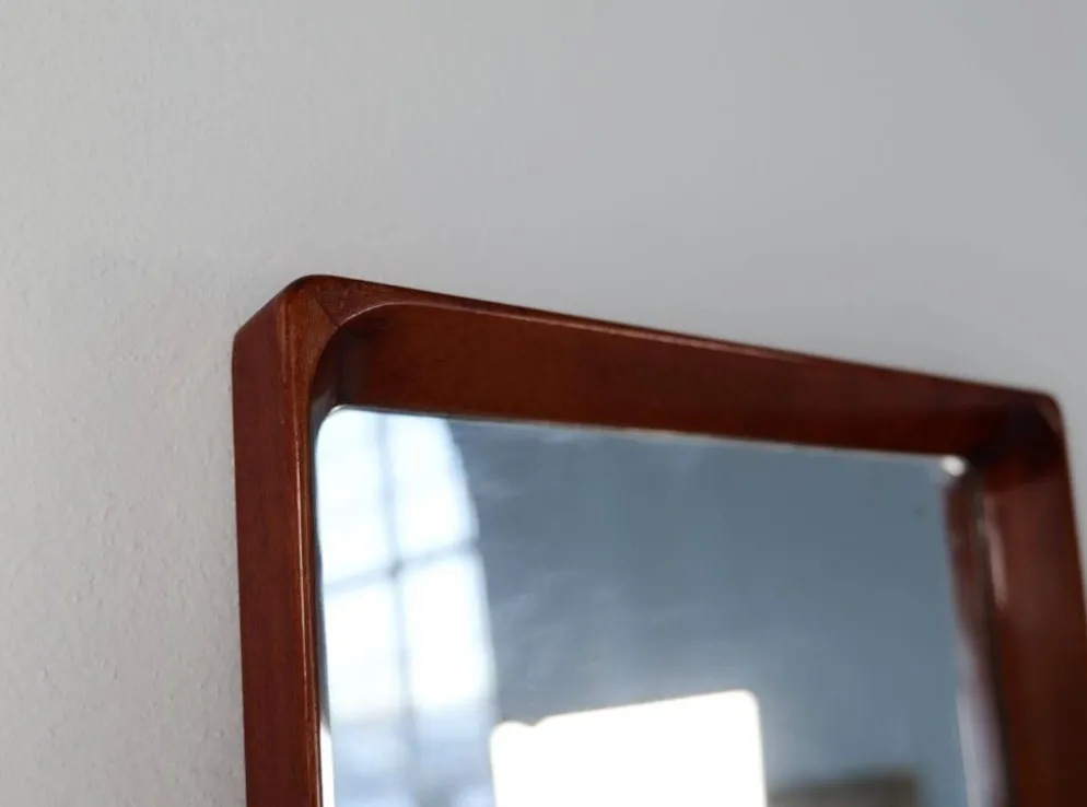 Miroir moderne suédois en acajou années 1940