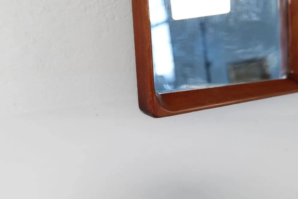 Miroir moderne suédois en acajou années 1940
