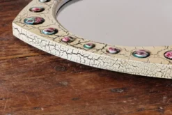 Miroir moderniste, J Capo Esmaltes, bois et émail