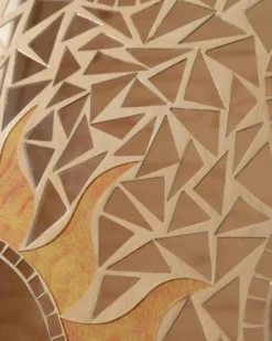 Miroir mosaïque vintage motif soleil - Pièce unique Italie années 1970 - Beaux détails, très décoratif, style bohème, idée cadeau