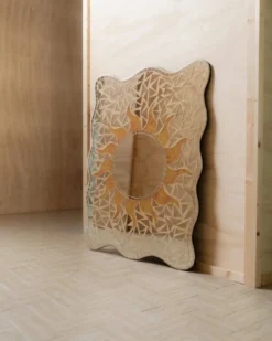 Miroir mosaïque vintage motif soleil - Pièce unique Italie années 1970 - Beaux détails, très décoratif, style bohème, idée cadeau
