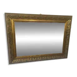 Miroir mouluré cadre bois doré — 82 x 61 cm