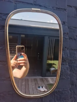 Miroir métal doré Karl Lenz 60' vintage