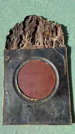 Miroir métal doré 27x 47 vintage