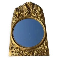 Miroir métal doré 27x 47 vintage