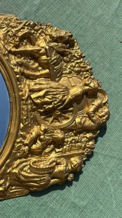 Miroir métal doré 27x 47 vintage