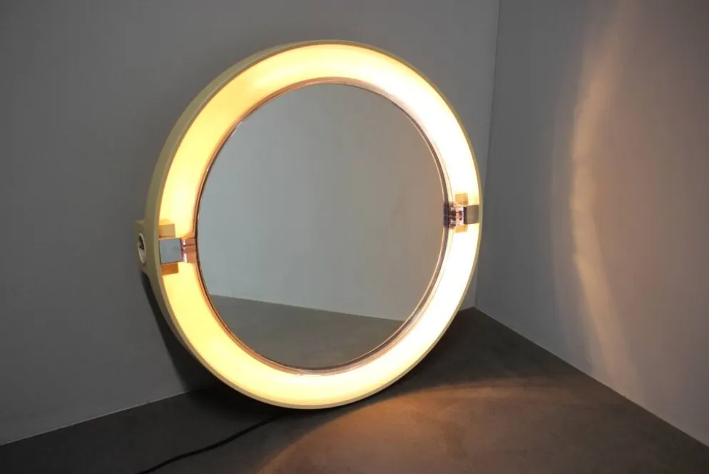 Miroir mural ajustable illuminé Allibert du milieu du siècle, Allemagne, années 1960