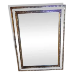 Miroir mural ancien en bois doré – glace Saint-Gobain