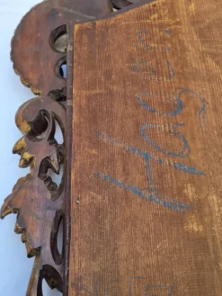 Miroir mural ancien en bois sculpté doré, style Louis XV, XIXe, 98 x 57 cm