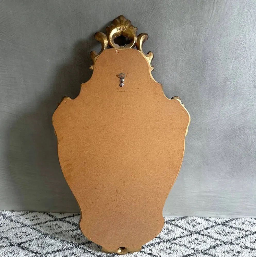 Miroir mural ancien, miroir baroque, miroir en bois doré