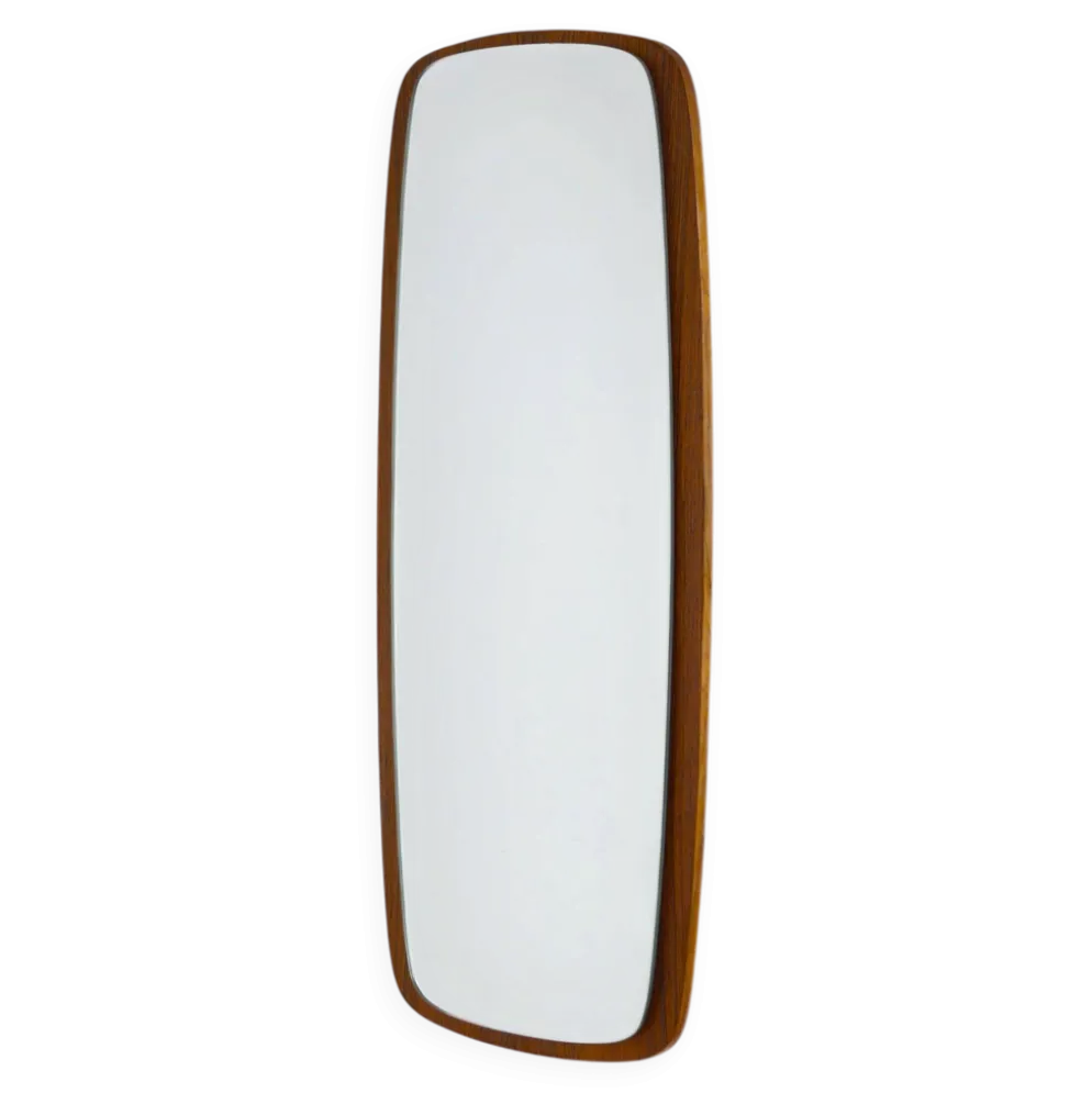 Miroir mural danois en teck, années 1960