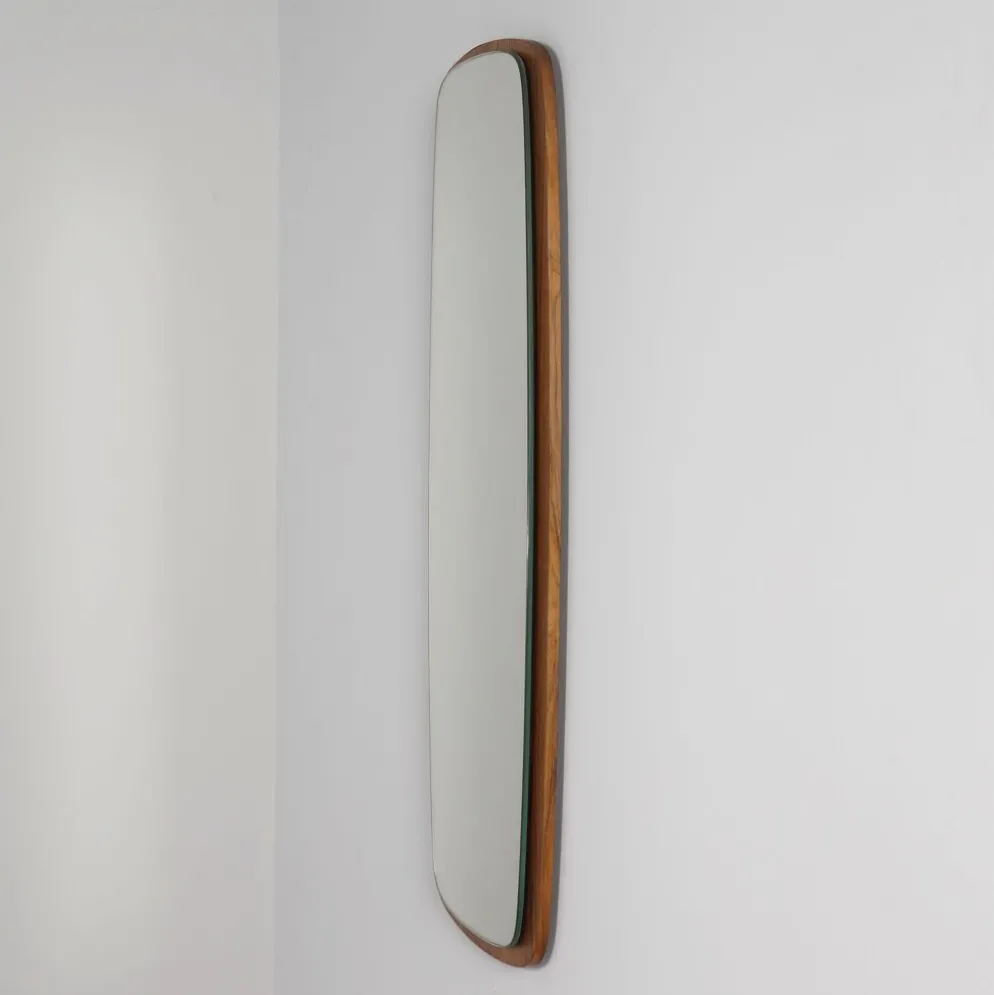 Miroir mural danois en teck, années 1960