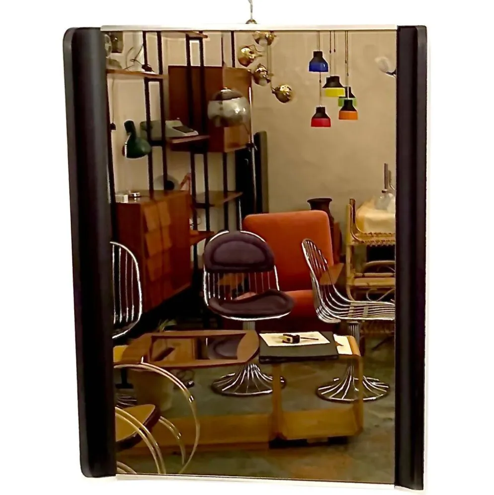 Miroir mural de salon de coiffure moderne du milieu du siècle, Italie 1970