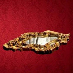 Miroir mural doré à parecloses style rococo Louis XV – années 50-60