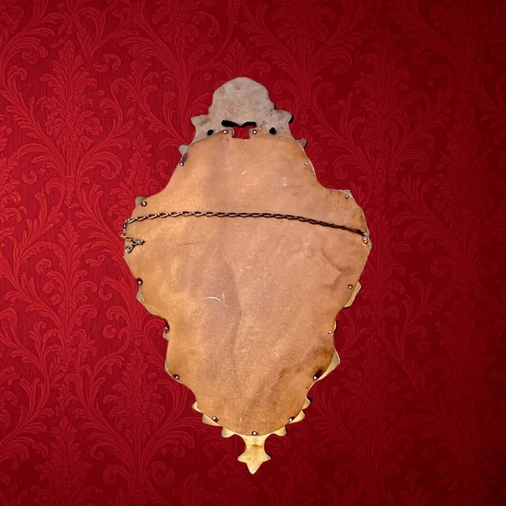 Miroir mural doré à parecloses style rococo Louis XV – années 50-60