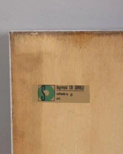 Miroir mural en bois vintage par les Sbrilli Fratelli, années 1970