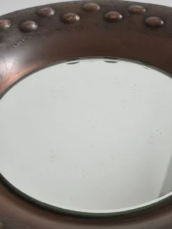 Miroir mural en cuivre fait main par Eugen Zint, milieu XXème