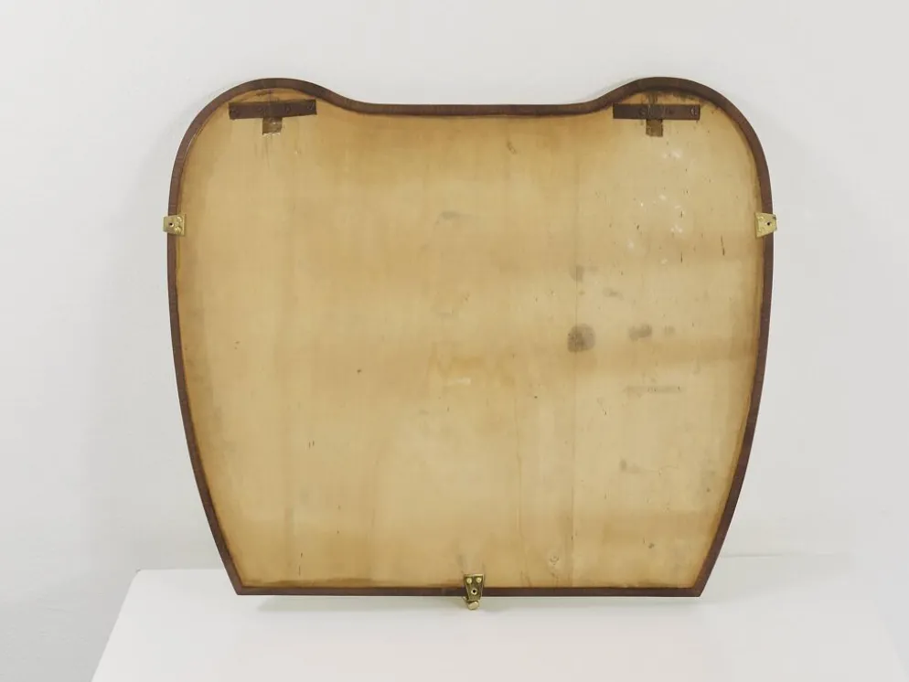 Miroir mural en laiton sculptural, Italie, années 1950