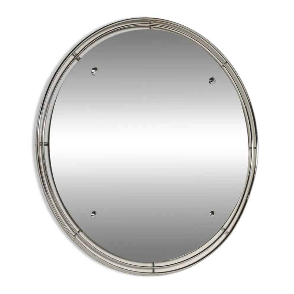 Miroir mural en métal chromé, seconde moitié du 20e siècle