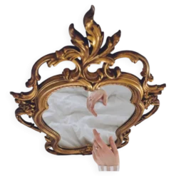Miroir mural en or de style Hollywood Regency, USA
