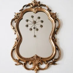 Miroir mural en or de style Hollywood Regency, USA