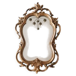 Miroir mural en or de style Hollywood Regency, USA