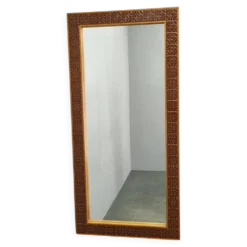 Miroir mural en pin danois et carrelage céramique, années 1960