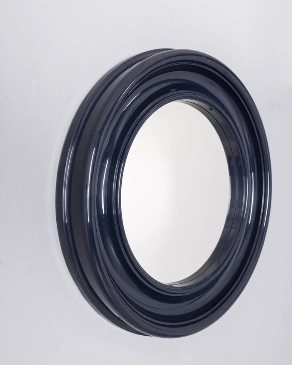Miroir mural en plastique bleu au design italien vintage des années 1970
