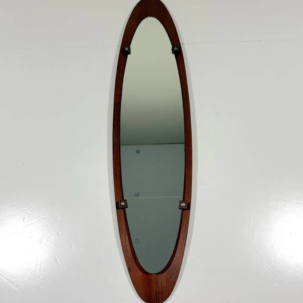 Miroir mural en teck plié Mobili Polli Italie