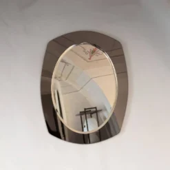 Miroir mural en verre biseauté de style mid-century moderne, Italie, années 1970