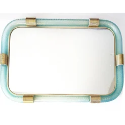 Miroir mural en verre de Murano "Torchon- Torciglione" Azzure de luxe