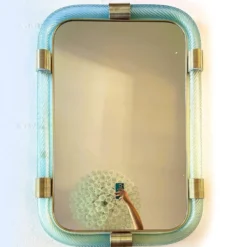 Miroir mural en verre de Murano "Torchon- Torciglione" Azzure de luxe